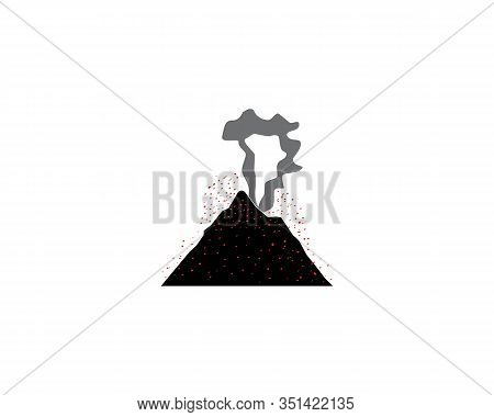 Volcano Eruption Logo  Vector Illustration On White Background Stock Illustration