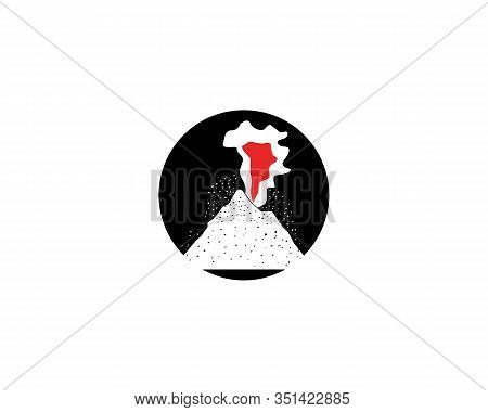 Volcano Eruption Logo  Vector Illustration On White Background Stock Illustration