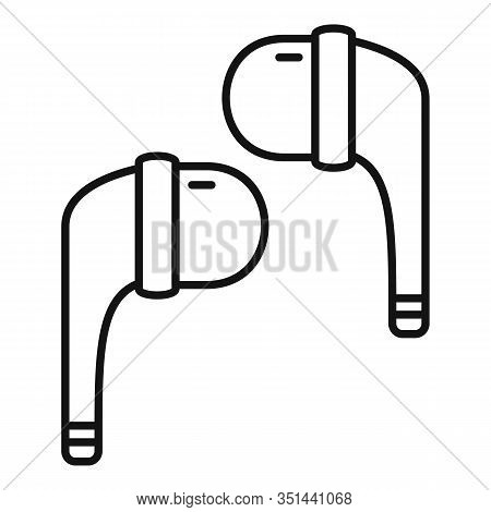 Stereo Wireless Earbuds Icon. Outline Stereo Wireless Earbuds Vector Icon For Web Design Isolated On