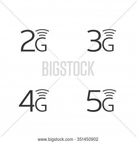 2g 3g 4g 5g Internet Vector Icons. Wireless Signal Technology