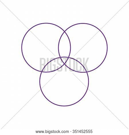 Overlapping Sets In Math., Overlapping Circles, 3 Intersecting Circles. Vector.