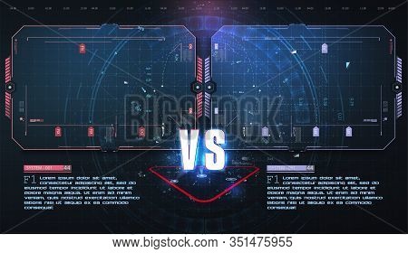 Vs, Versus Futuristic Design. Battle Headline Template. Futuristic Abstract Technology Background. H
