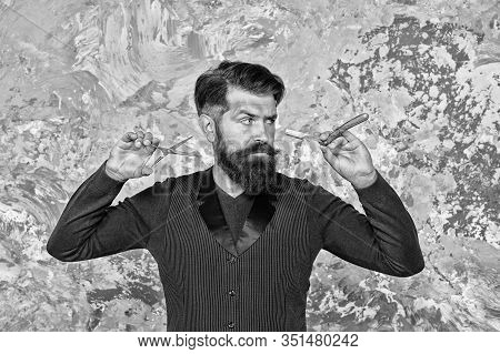 Proper Service. Facial Hair Care. Hiring Barber. Barber Equipment. Barber Salon. Man Bearded Hipster