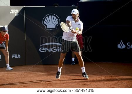 Rio De Janeiro, Rj, Brazil - February 17, 2020: Pablo Andujar (esp) Vs Fernando Verdasco (esp)  Duri