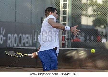 Rio De Janeiro, Rj, Brazil - February 17, 2020: Federico Delbonis (arg) During Championship Tennis, 