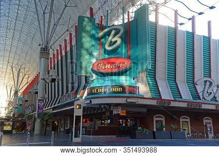 Las Vegas - Dec 26, 2015: The Binion`s Hotel And Casino On Fremont Street Experience In Downtown Las