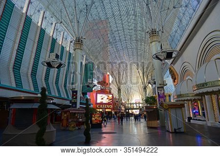 Las Vegas - Dec 26, 2015: The Binion`s Hotel And Casino On Fremont Street Experience In Downtown Las