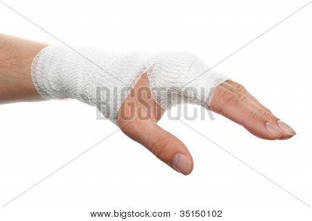 Verband auf einer hand