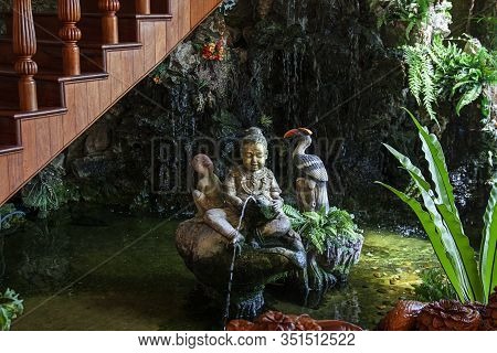 Fountain Baby Statue Water Nature Indoors Architecture