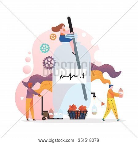 Perfume Production Vector Concept For Web Banner, Website Page
