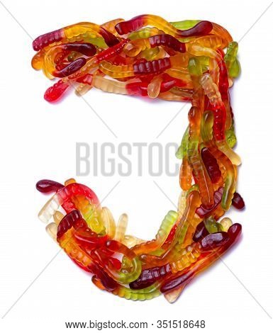 Food Pattern Made Ffrom Children's Sweets Snakes