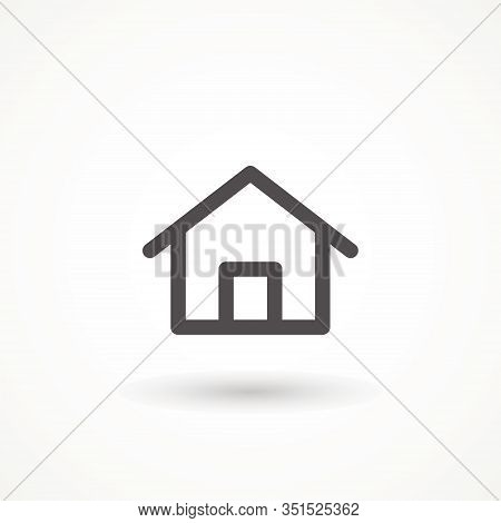 House Icon With Door, Outline Design Vector Home Icon Editable Strok.
