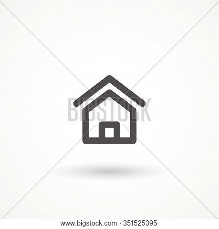 House Icon With Door, Outline Design Vector Home Icon Editable Strok.