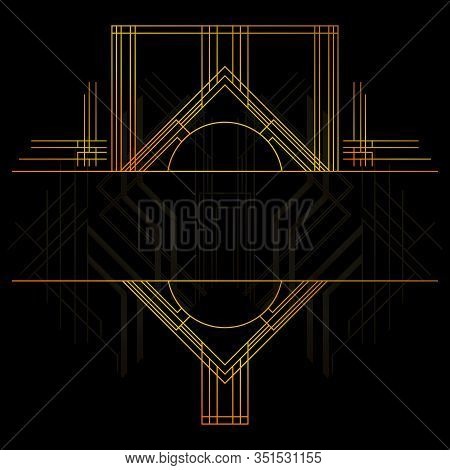 Luxury Geometric Background With Space For Text. Vector Illustrated Vintage Wedding Invitation, Gree