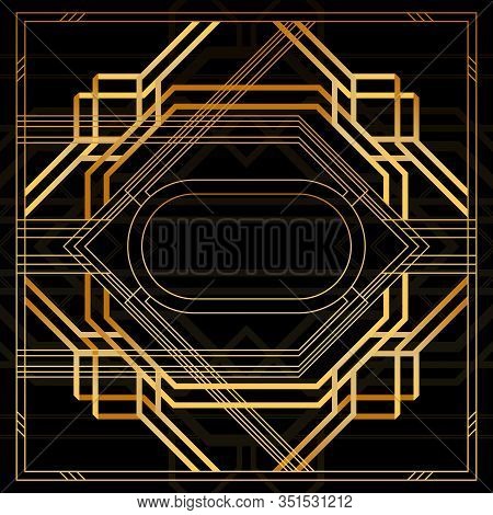 Luxury Geometric Background With Space For Text. Vector Illustrated Vintage Wedding Invitation, Gree