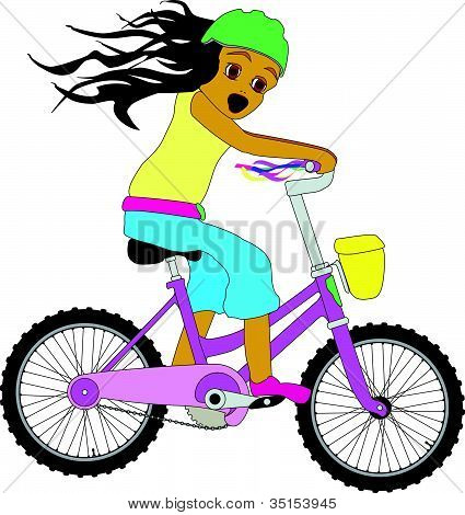 Little Girl On Bicycle