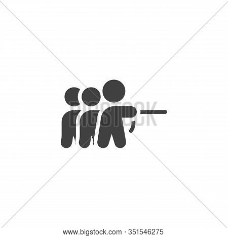 Playing Tug Of War Vector Icon. Filled Flat Sign For Mobile Concept And Web Design. People Pulling R