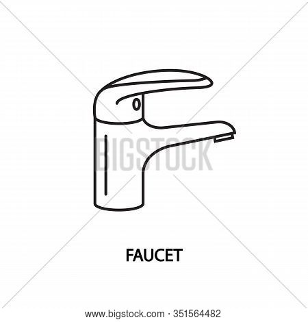 Faucet Vector Line Icon. Mixer Water. Concept For Website And Printed Materials