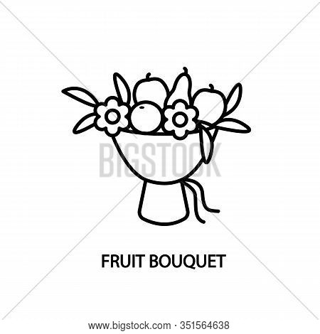 Fruit Bouquet Line Icon Vector. Concept For Website And Printed Materials Or Business Card