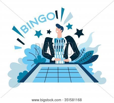 Bingo And Win, Casino And Gambling, Winner At Playing Table