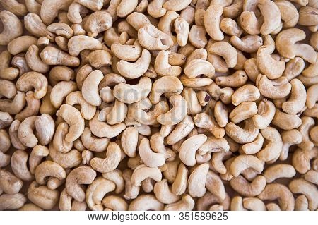 Texture Of Acajou, Nuts. Background Or Pattern With Acajou .