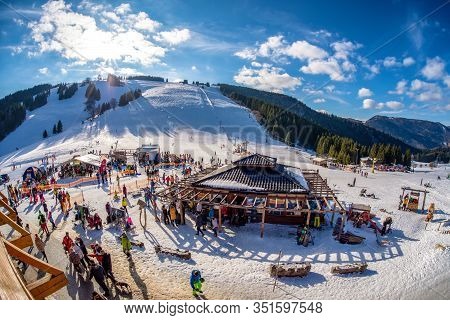 Ruzomberok, Slovakia - February 15: Ski Resort Malino Brdo On February 15, 2020 In Ruzomberok