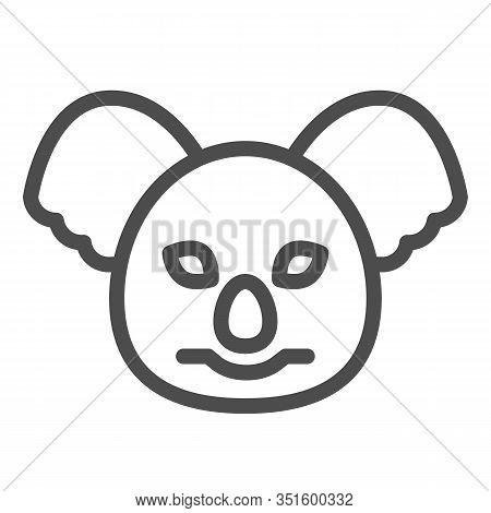 Coala Head Line Icon. Cute Australian Animal Face Simple Silhouette. Animals Vector Design Concept, 