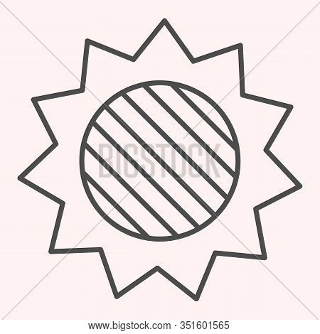 Solar Eclipse Thin Line Icon. Full Lunar Spot On Sun In Skyscape. Astronomy Vector Design Concept, O
