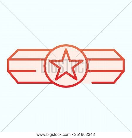 Army Epaulet Flat Icon. Military Rank With One Star Vector Illustration Isolated On White. Army Badg