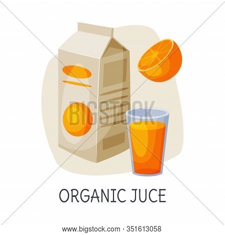Healthy Food For Brain, Organic Juice, Hatural Fruit Drink Vector Illustration