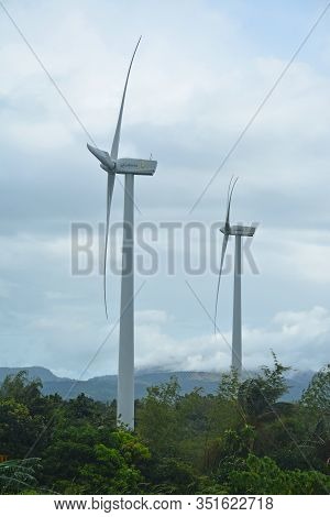 Rizal, Ph - Dec. 21: Pililla Wind Farm Windmills On December 21, 2019 In Pililla, Rizal, Philippines