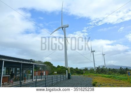Rizal, Ph - Dec. 21: Pililla Wind Farm Windmill And Visitor Center Facade On December 21, 2019 In Pi