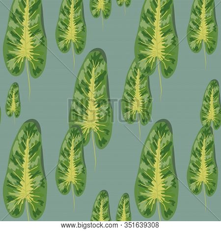 Tropical Plants Pattern, Tropical Foliage, Pastel Vintage Theme