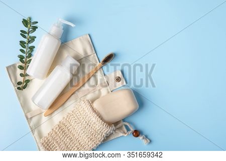 Zero Waste, Sustainable Bathroom And Lifestyle. Bamboo Toothbrush, Natural Soap, Homemade Diy Beauty