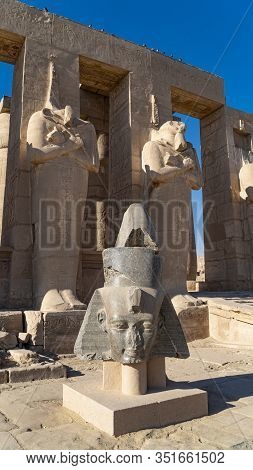 The Ramesseum Is The Memorial Temple Or Mortuary Temple Of Pharaoh Ramesses Ii. It Is Located In The