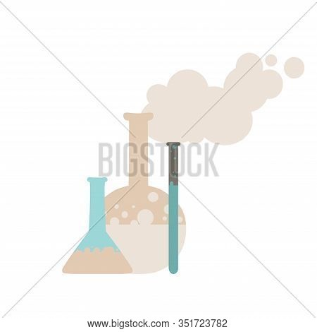 Three Flasks. Vector On A White Background.