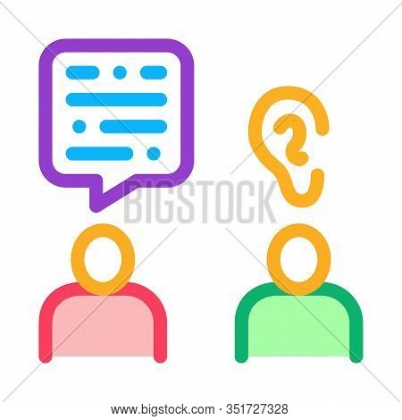 Speak And Listen Icon Vector. Outline Speak And Listen Sign. Isolated Contour Symbol Illustration