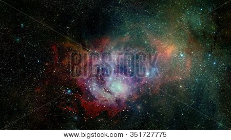 Pleiades In A Dark Night Sky. Elements Of This Image Furnished By Nasa.
