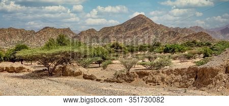 Beautiful Highland Landscape With Valley. Afar Region Near City Mekelle. Ethiopia, Africa Wilderness