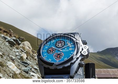 Saint-jean-de-maurienne, France - 25 July 2015: Festina Caravan Driving On The Road To The Col De La