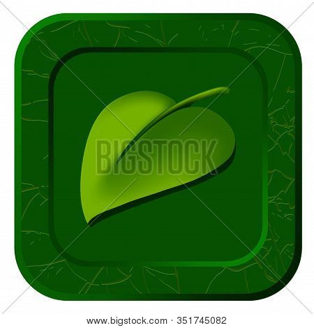 Vector Icon With Casual Leaf For Video Game On White Dackground