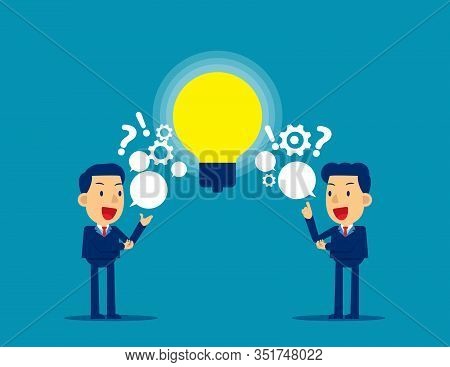 People Exchanging Question And Ideas. Concept Communication Vector Illustration, Kid Business, Busin