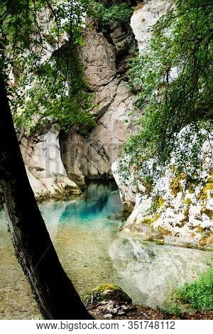 Resurgence Of Sammaro River Near Roscigno In Cilento National Park, Campania, Italy