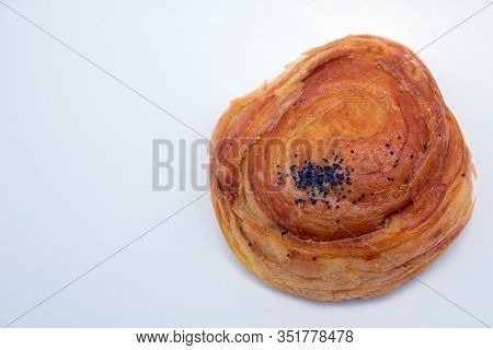 Gogal Traditional Azerbaijani Cookie On Novruz Easter . Fresh Pastries Gogal Isolated On White Backg