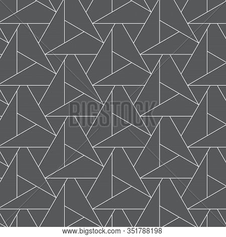 Pattern With Thin Lines Repeating With Polygons And Geometric Shapes And Stylish Fractal Texture. Pa