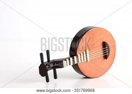 Yueqin Isolated On White Background. Image Contains Copy Space
