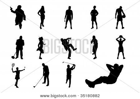 Vektorové Lidé silueta