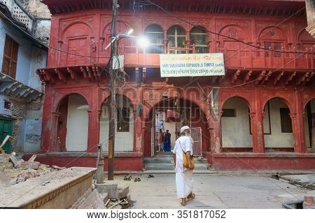 Vrindavan, India - March 20, 2019: Shri Radha Gopinath Temple In Vrindavan