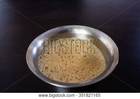 View Of Filter Coffee In A Stainless Steel Tumbler. Chennai Is Famous For Authentic Filter Coffee.