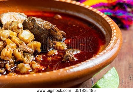 Mexican Red Pozole, Traditional Pork And Hominy Stew